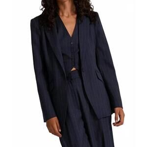 NEW FAVORITE DAUGHTER favorite pinstripe blazer in navy